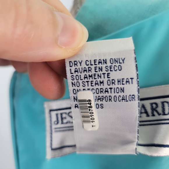 Jessica Howard Linen Blend Sleeveless Beaded Neckline Dress Size 12 Petite - Picture 10 of 11